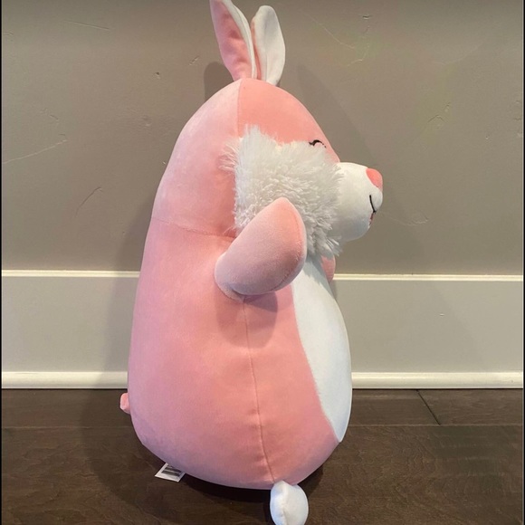 🚫SOLD🚫 Squishmallows Hop The Pink Bunny Easter Hug Mees 14” HTF With Carrot - Picture 5 of 6